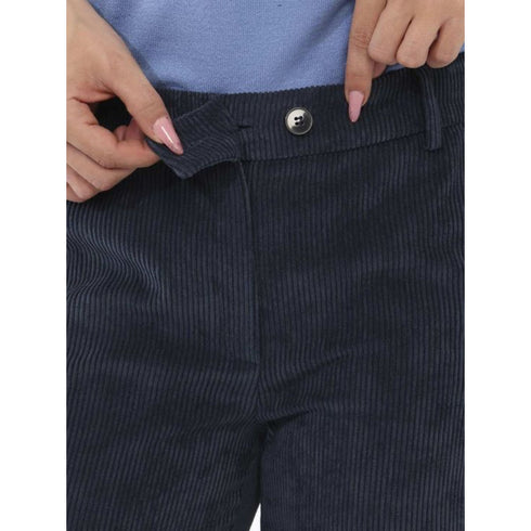 Pantalone Dritto in Velluto a Coste Destino Bianco Sporco